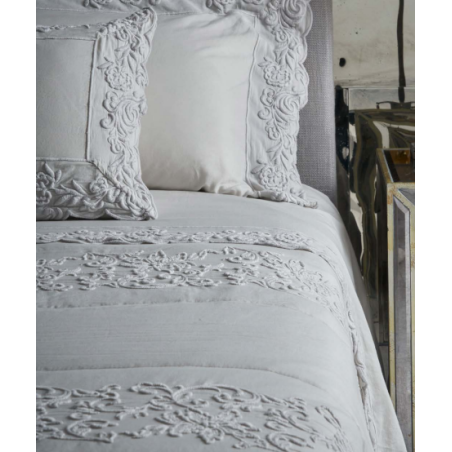 Mastro Raphael quilt Dune Merveille matrimoniale ricamato 2 fasce - grigio perla Mastro Raphael quilt Dune Merveille matrimoniale ricamato 2 fasce - grigio perla