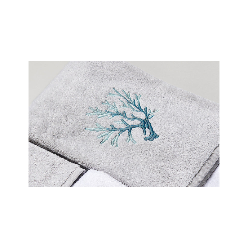 Corallomania Mastro Raphael set spugna 2 pezzi - grigio perla ric. verde chiaro