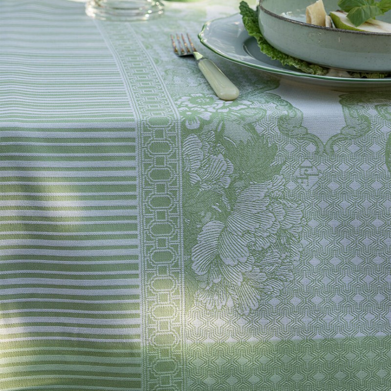 Le Jacquard Francais tovaglia quadrata Promenade imperiale 120x120 cm - jade